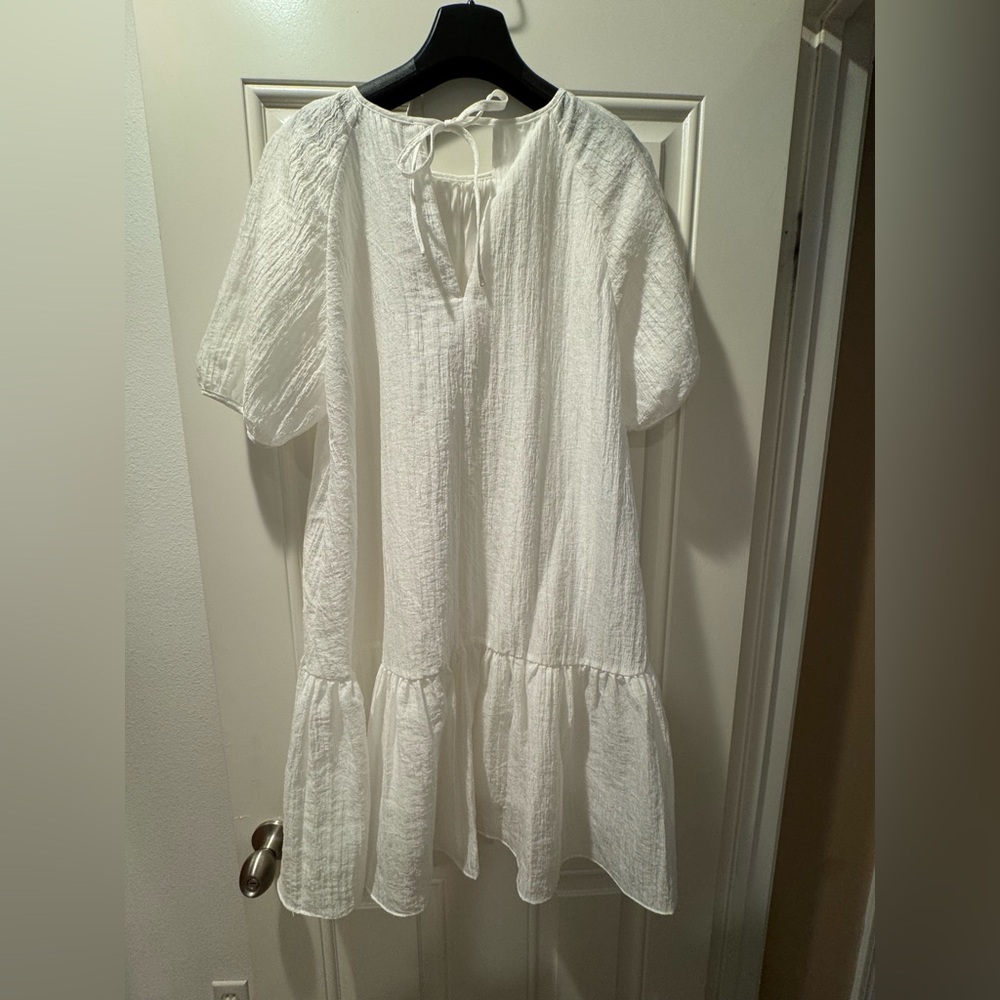 White Textured Dress